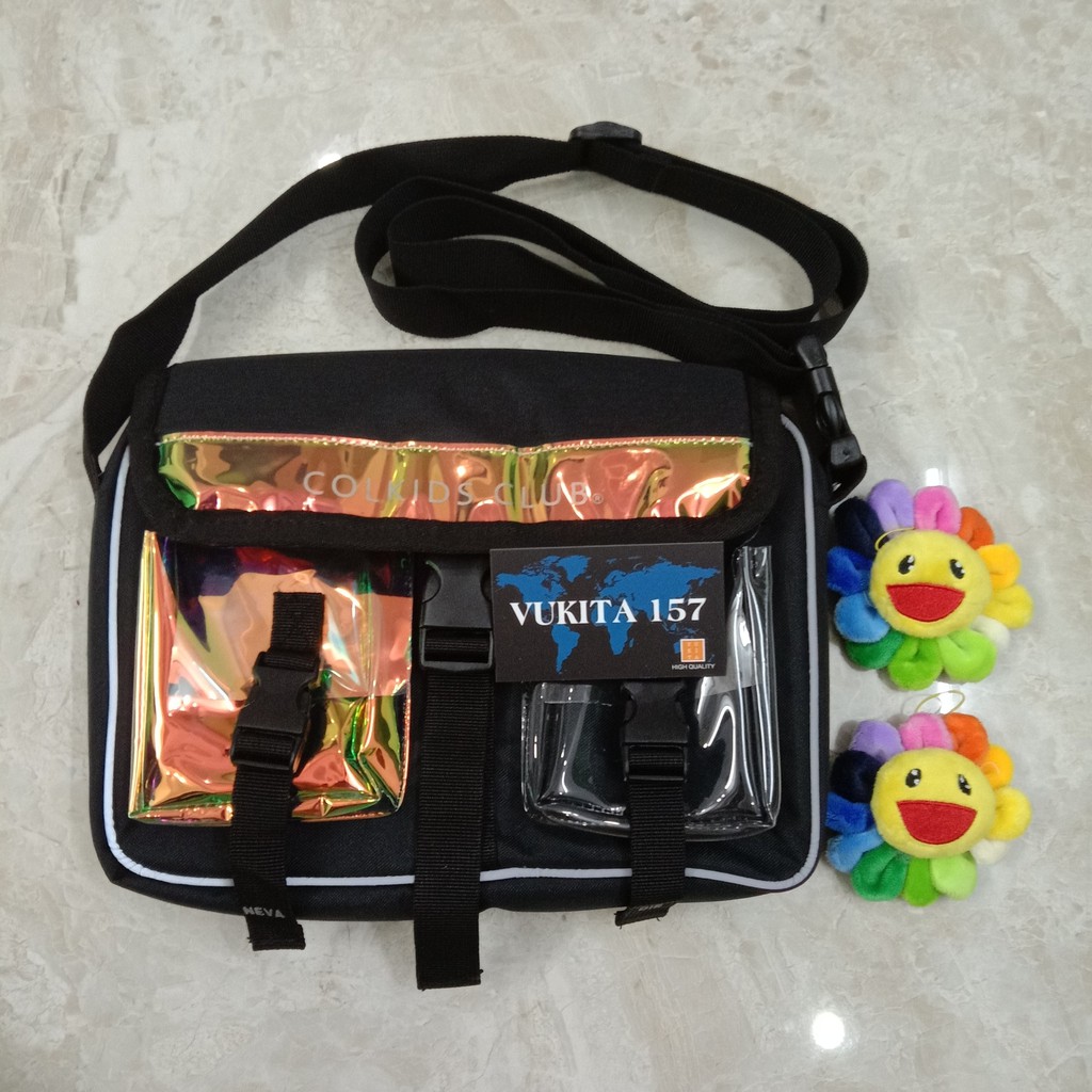 Túi đeo chéo Shoulder bag colkids club hologram phản quang ánh màu (tặng full tag + giấy thơm) (Vukita157)