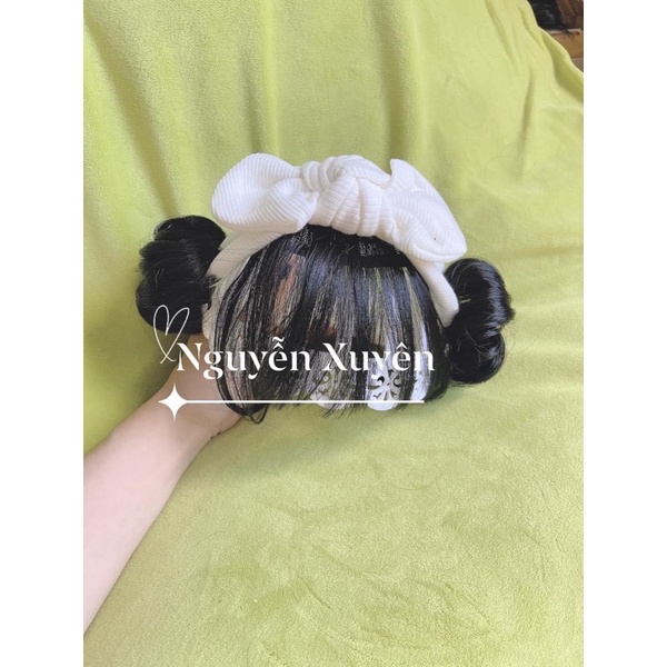 Turban tóc giả/ băng đô tóc giả 2 búi tròn xinh cho bé gái