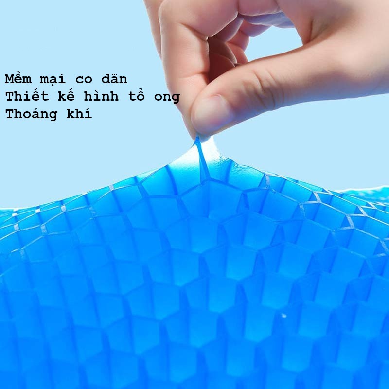 Đệm Gel 3D NHẬT BẢN. Thoáng Khí Tuần Hoàn Máu, Chống Đau Lưng. Đệm Tổ Ong Lót Ghế Ngồi Văn Phòng, Ghế Ô TÔ.