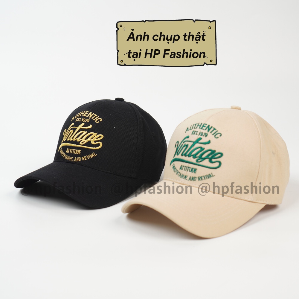 Mũ lưỡi trai ❤️ Nón kết thêu hình chữ Vintage chất kaki phong cách Ulzzang form unisex nam nữ N85 - Happy Style