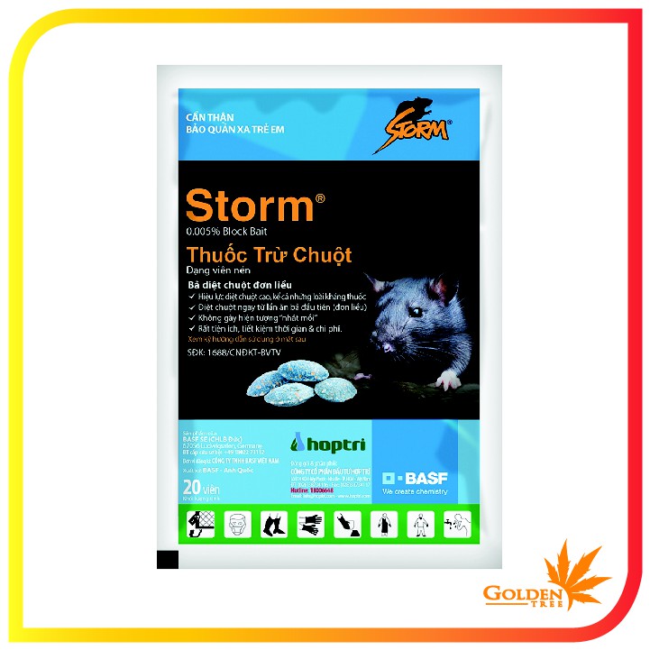 Thuốc trừ chuột Storm - Hiệu quả, an toàn, tiện lợi - Xuất sứ từ Anh quốc (gói 20 viên)