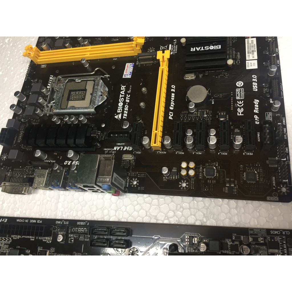 Main Đào Bitcoin Giga Biostar 6 khe cắm H110 B250 Socket 1150