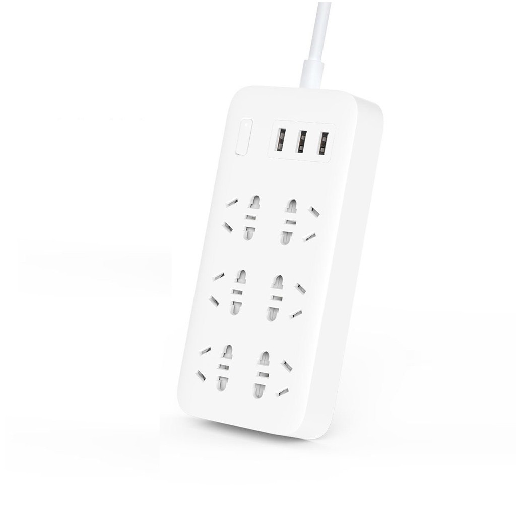 Phích Cắm Điện 3 Chân Thông Minh-Ổ Cắm Điện - Ổ Cắm Công Nghiệp 6 Lỗ 3 Cổng USB Xiaomi