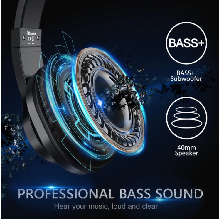 Puki shop / Oneodio T3 Tai Nghe Có Dây Trên Tai, Tai Nghe Có Micro, Âm Bass Tốt - Fullbox chính hãng