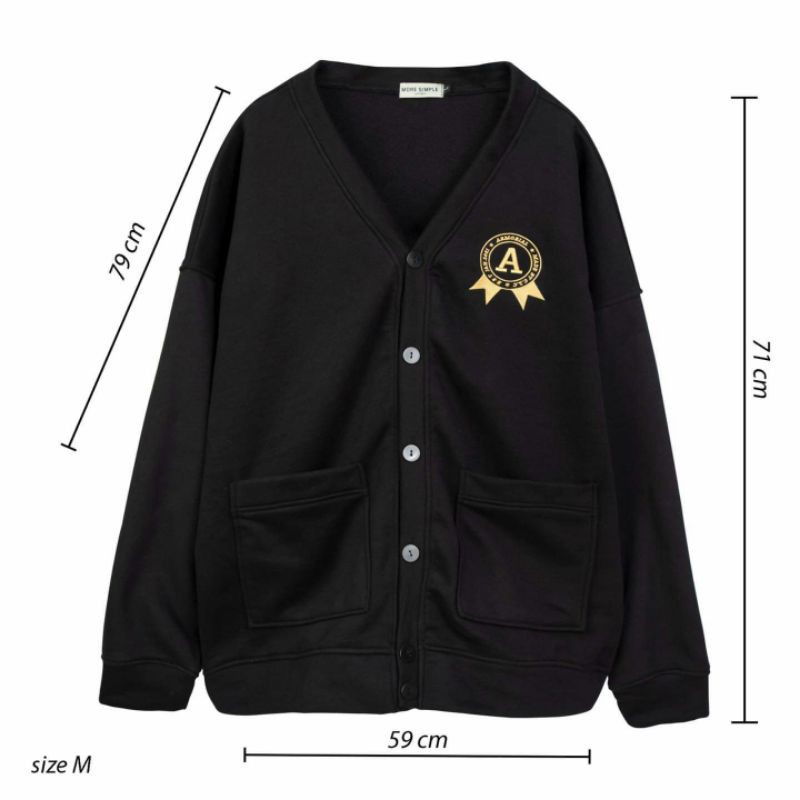 ÁO KHOÁC CARDIGAN LOGO A FORM RỘNG ULZZANG (Ảnh thật)