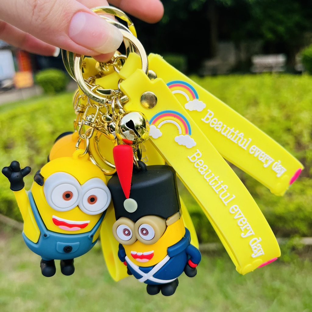 Móc chìa khóa minion làm bằng cao su cao cấp chống bẩn, móc khóa đáng yêu dễ thương 4 mẫu lựa chọn made by PhuKienMoe