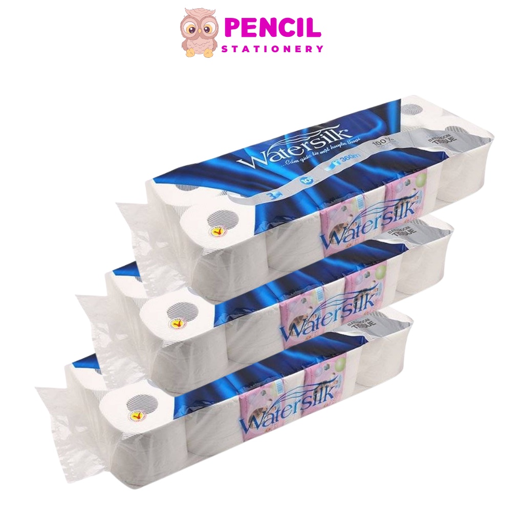 Giấy Vệ Sinh Watersilk 10 Cuộn 12 Cuộn/Túi Có Lõi Cao Cấp