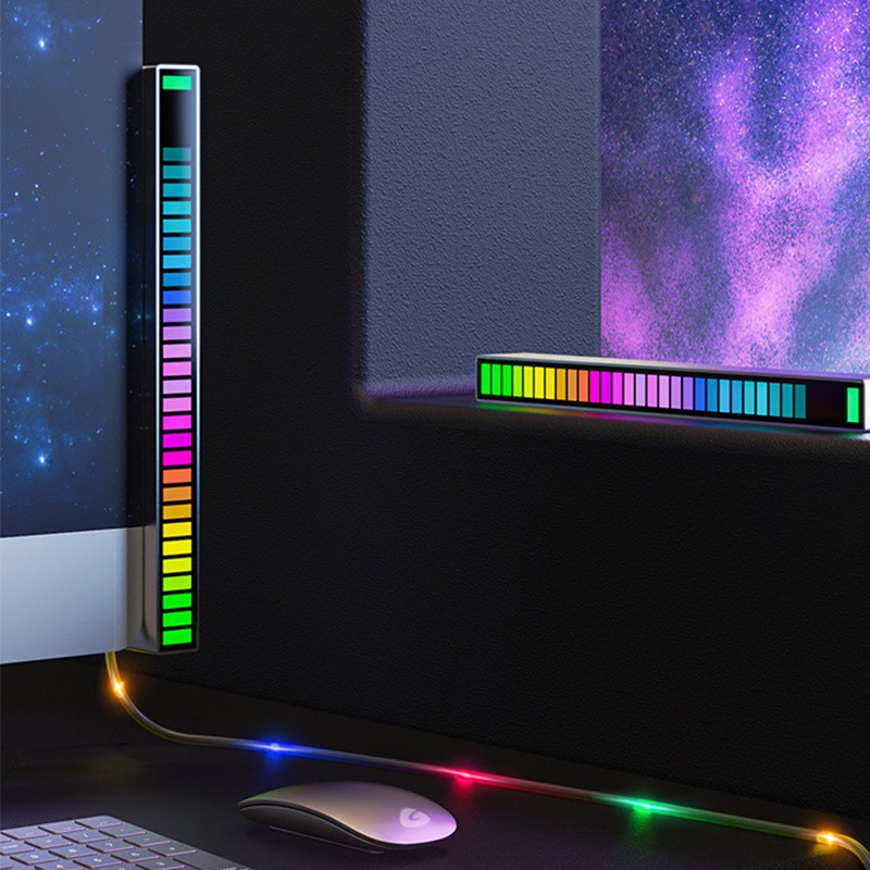 Thanh đèn LED RGB 16 triệu màu điều khiển bằng giọng nói app điện thoại, đèn led HSON cảm biến âm thanh, nháy theo nhạc