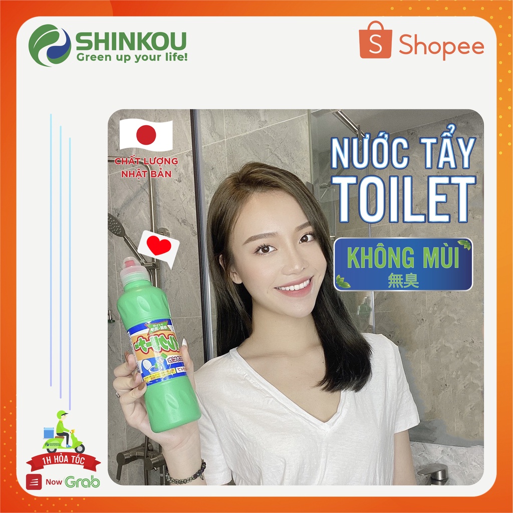 NƯỚC TẨY TOILET KHÔNG MÙI SHINKOU - Không mùi, khử mùi hôi hiệu quả - Tẩy sạch gấp 2,5 lần sản phẩm thông thường