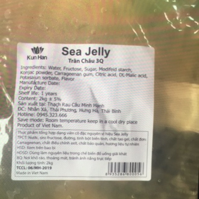 chân trâu 3Q sea Jelly ngọc trai 2 kg