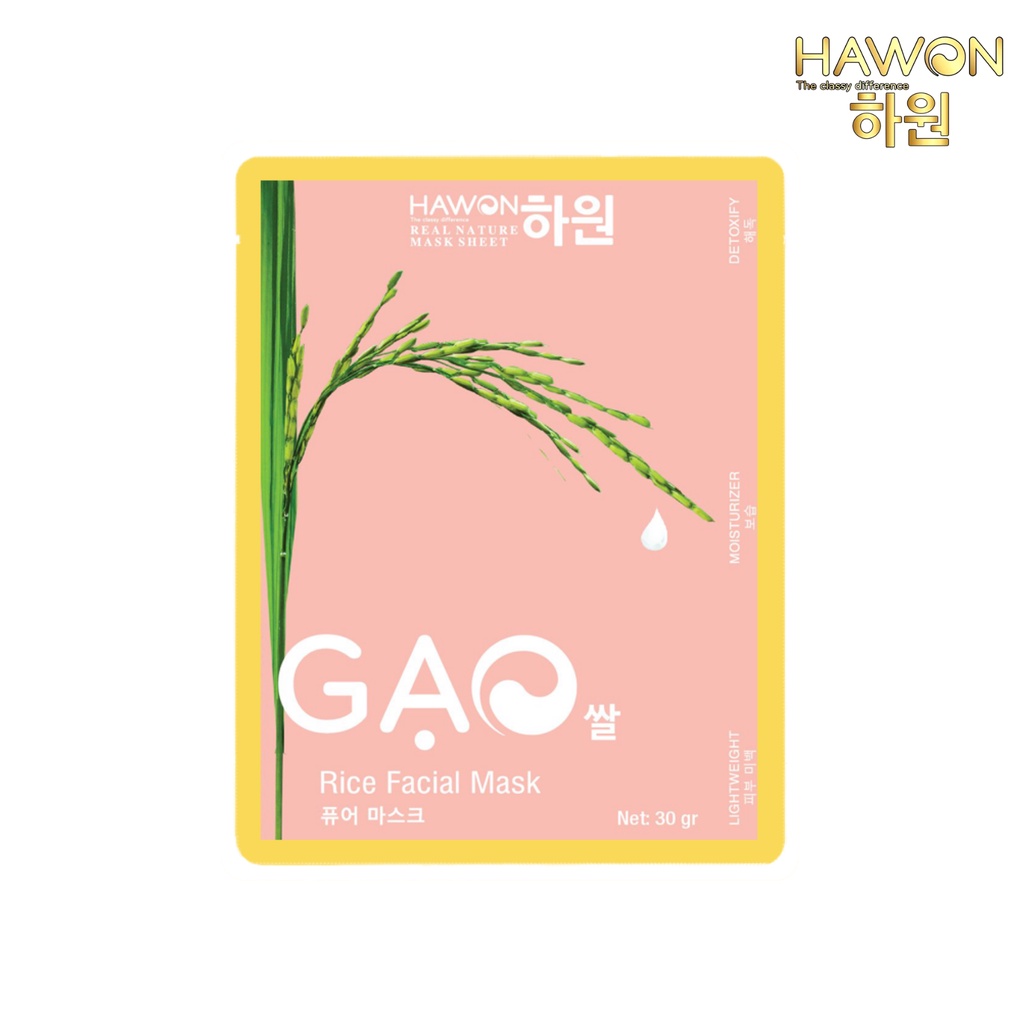 Mặt Nạ Gạo Tinh Khiết Dưỡng Trắng Thải Độc Cho Làn Da Căng Mọng HAWON - 30g