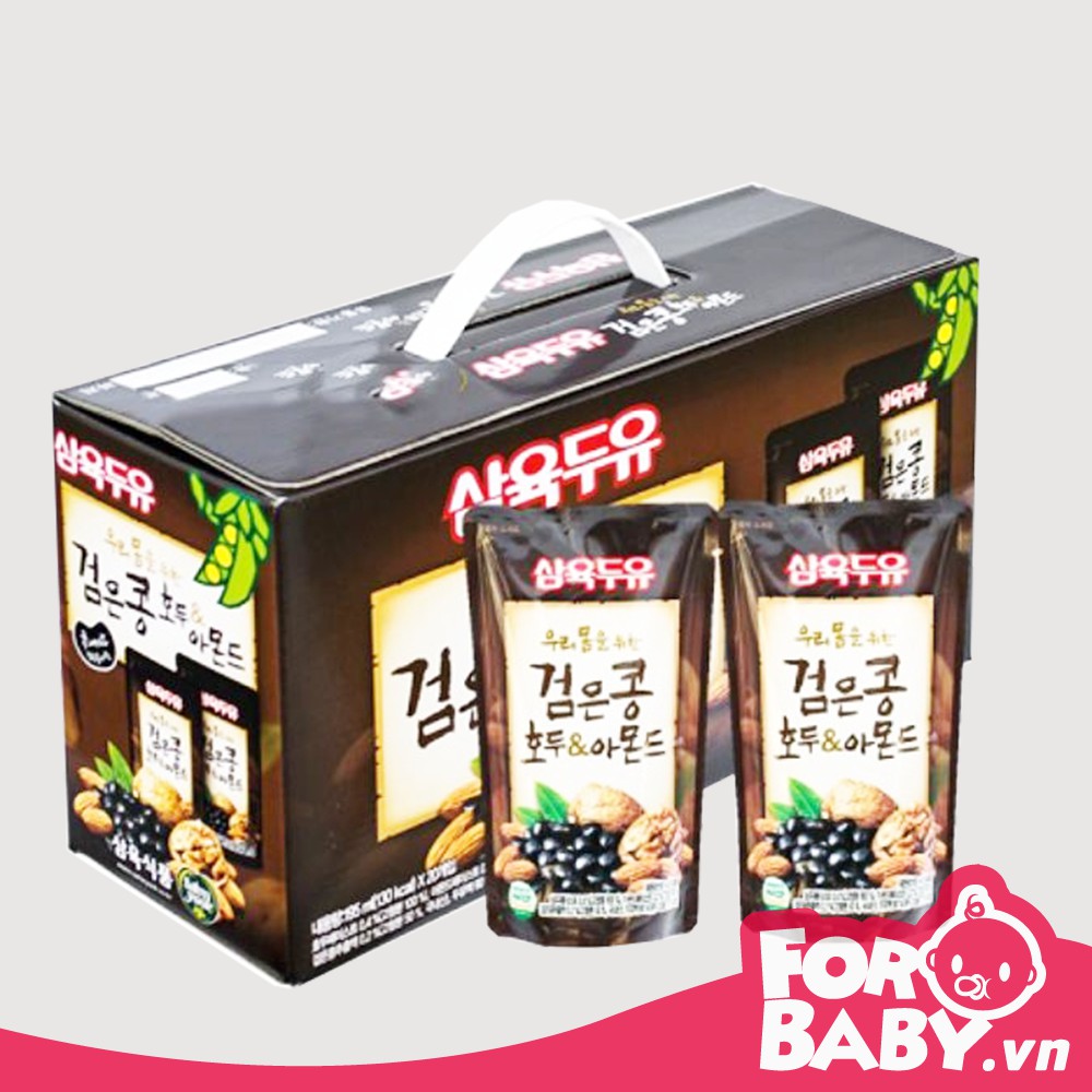 Sữa óc chó hạnh nhân đậu đen Hàn Quốc 195ml x 20túi - date 5/2023