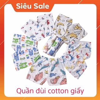 Combo 10 quần chục đùi cotton giấy cho bé