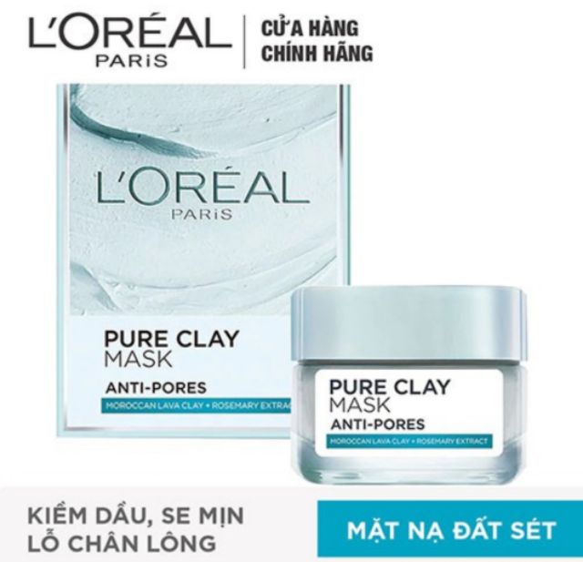 Mặt nạ đất sét thanh lọc da L'Oreal Paris Pure Clay Mask 50g