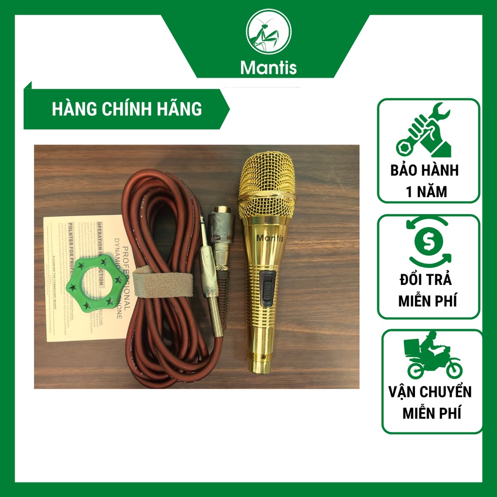 [RẺ VÔ ĐỊCH]Micro hát karaoke có dây Mantis MG-18 có dây chính hãng dùng cho tất cả cả các loại loa dây dài 6m