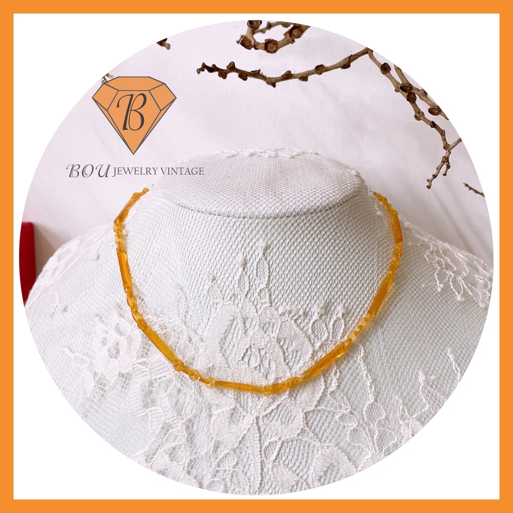 VÒNG CỔ CHOCKER Đ.ỒI MỒI VÀNG SECONDHAND TRANG SỨC SI NHẬT BẢN BOU JEWELRY VINTAGE MÃ VC280