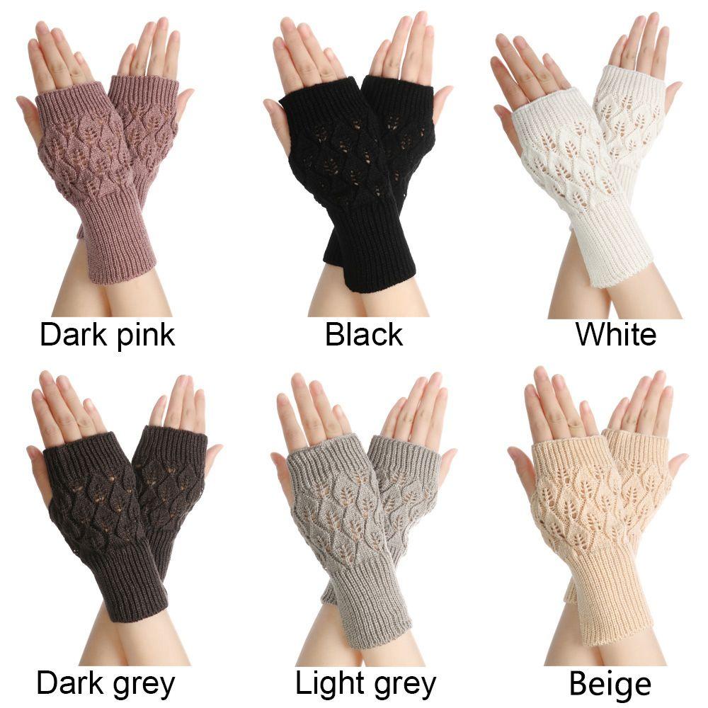 SOFTNESS Găng Tay Len Hở Ngón Thời Trang