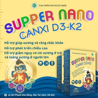 CANXI HỮU CƠ, NANO D3K2- BỔ SUNG CANXI, CẢI THIỆN CHIỀU CAO, GIÚP XƯƠNG CHẮC KHỎE, GIẢM NGUY CƠ CÒI XƯƠNG, LOÃNG XƯƠNG