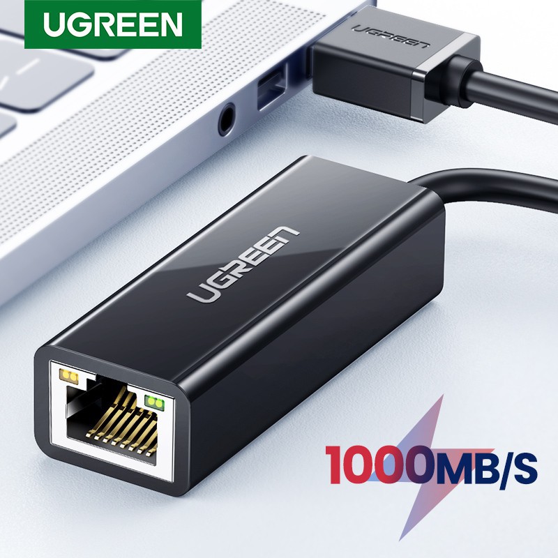 Cáp chuyển USB 3.0 to Lan hỗ trợ 10/100/1000 Mbps Chính Hảng Ugreen 20255 20256 CR111