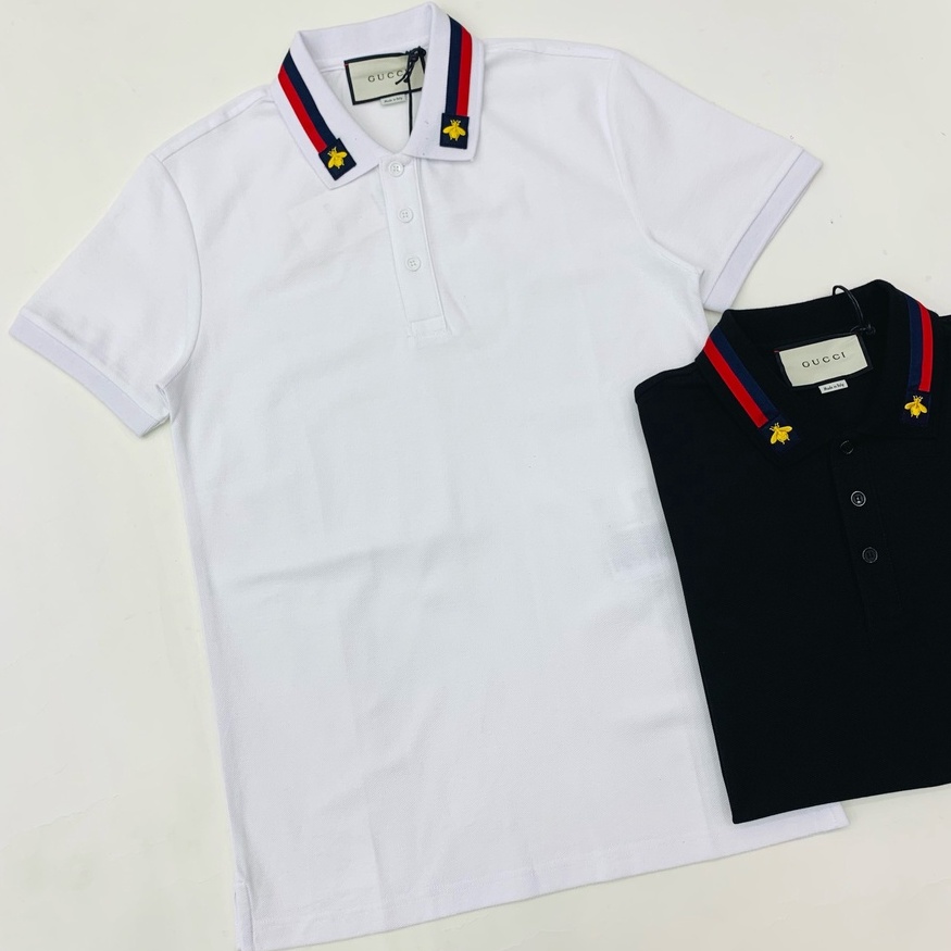 Áo polo Gucci Original thêu ong check cổ LA 2022 on web
