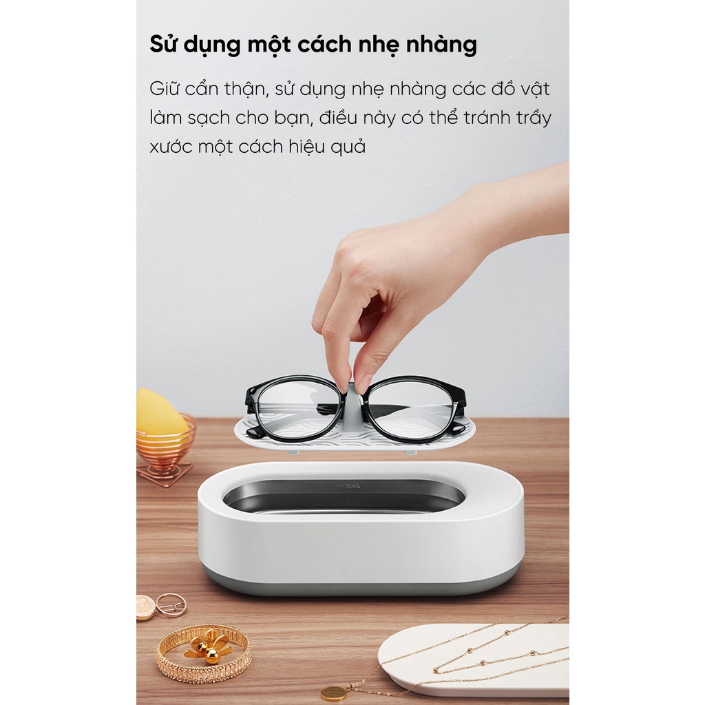 Máy rửa trang sức Xiaomi EraClean GA01 - Máy làm sạch bằng sóng siêu âm làm sạch kính, đồng hồ, trang sức, rung 45000HZ