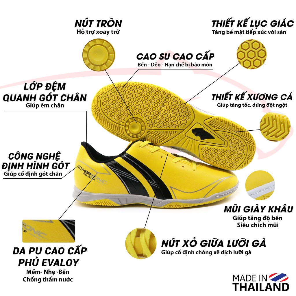 Giày bóng đá đế bằng sân futsal Pan Thailand Super Sonic IC