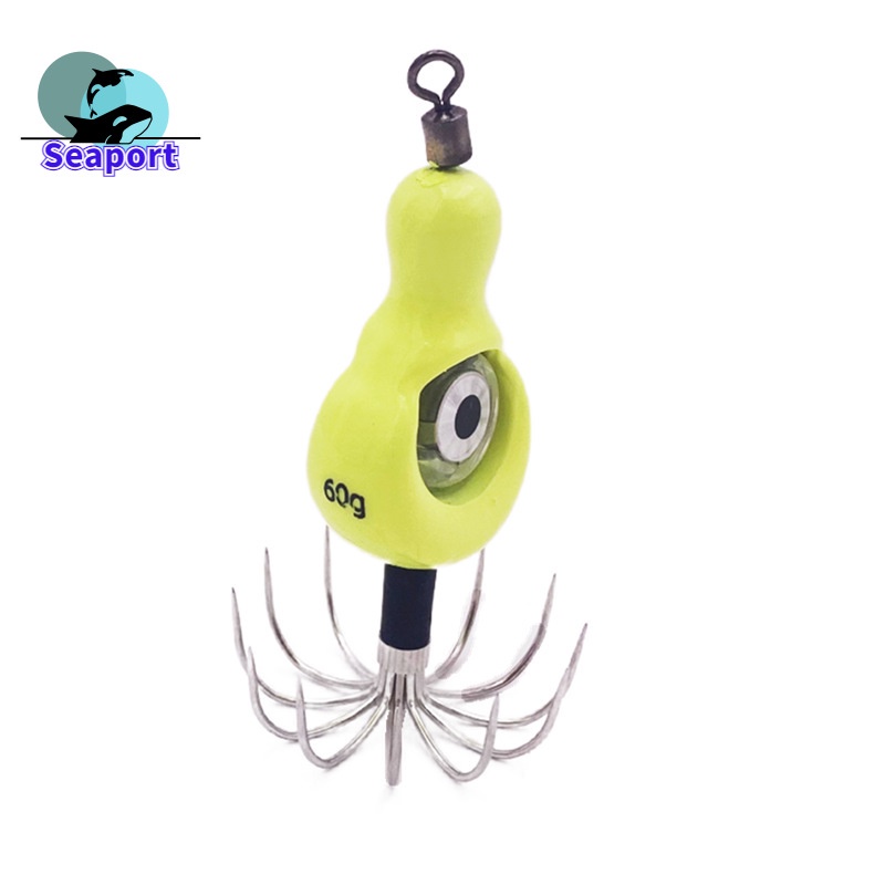 Mồi Câu Cá Giả Hình Mực Dạ Quang 60g