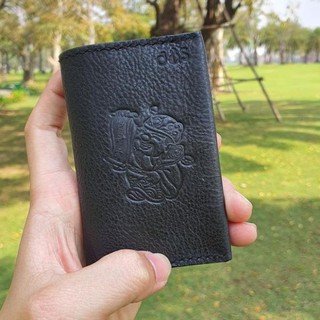 Ví nam đựng Card Feasty da thật in hình thần tài - trâu vàng may mắn Depvashock Xịn ✔️