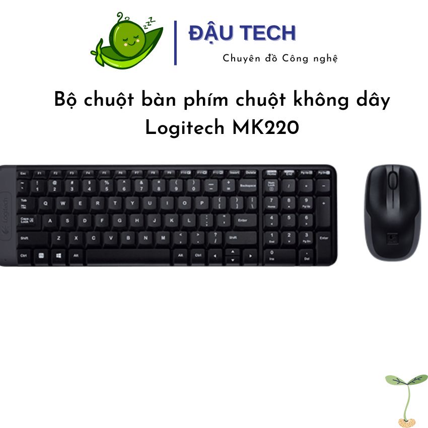 Bộ chuột bàn phím và chuột không dây Logitech MK220 màu đen, Wireless, Hàng chính hãng bảo hành 36 tháng
