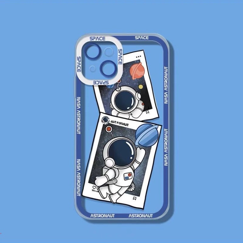 Ốp Điện Thoại Silicon Mềm Trong Suốt Chống Sốc In Hình Phi Hành Gia Cho Iphone 13 12 11 Pro MAX X XR XS MAX 7 8 Plus