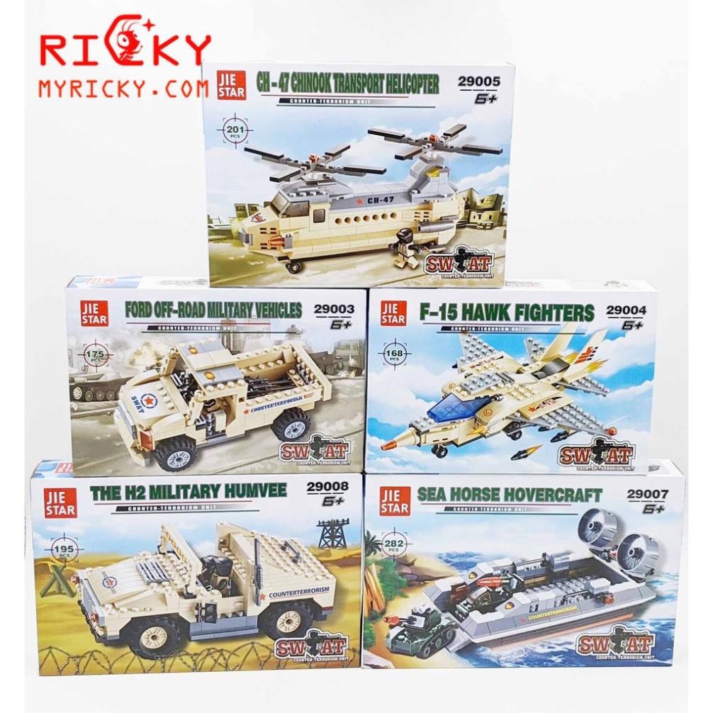 Bộ Đồ Chơi Lắp Rắp, Xếp Hinh Kiểu Lego Quân Sự -  Lắp Ráp Xe, Máy Bay, Tàu Quân Sự JIE STAR