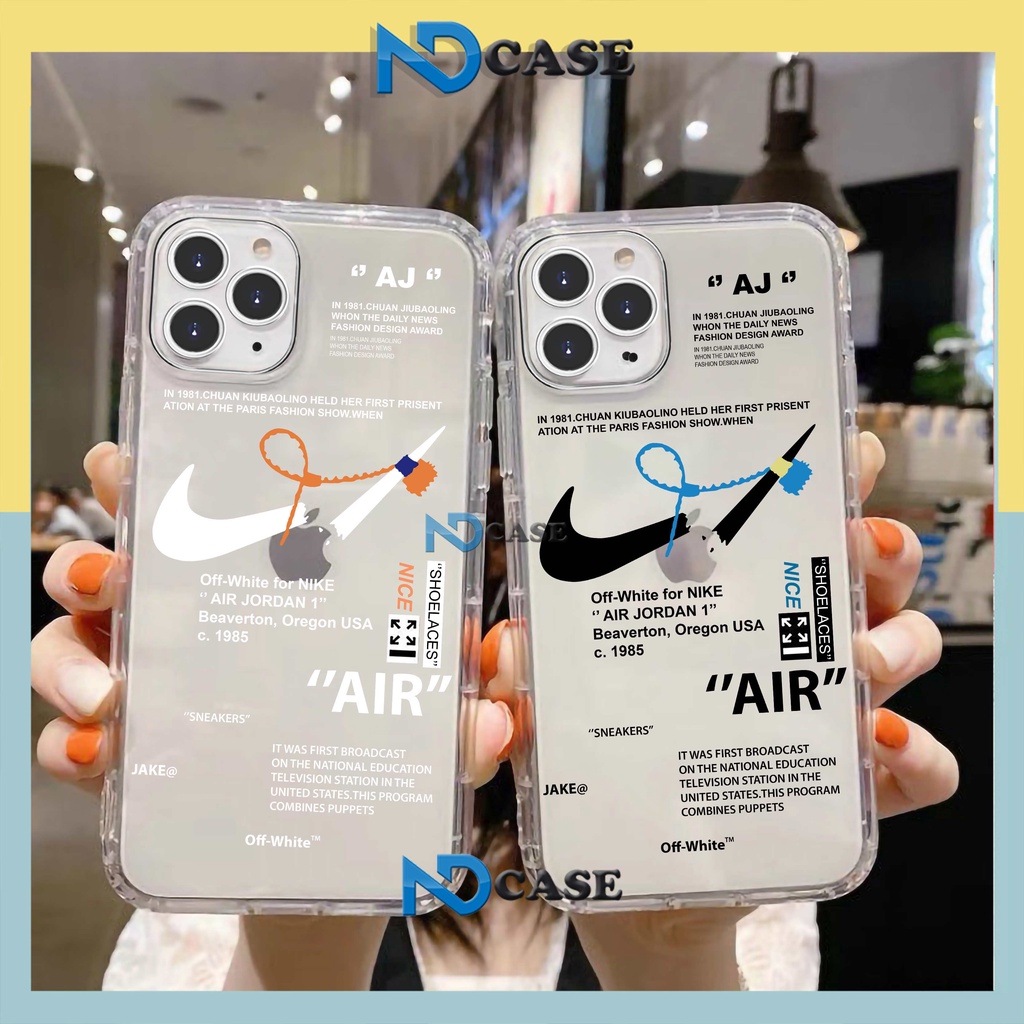 Ốp lưng iPhone Nike Silicon trong suốt mềm dẻo chống sốc bảo vệ camera cho iphone 6/6s/7/8/X/XS/11/12/13 Pro Plus Max