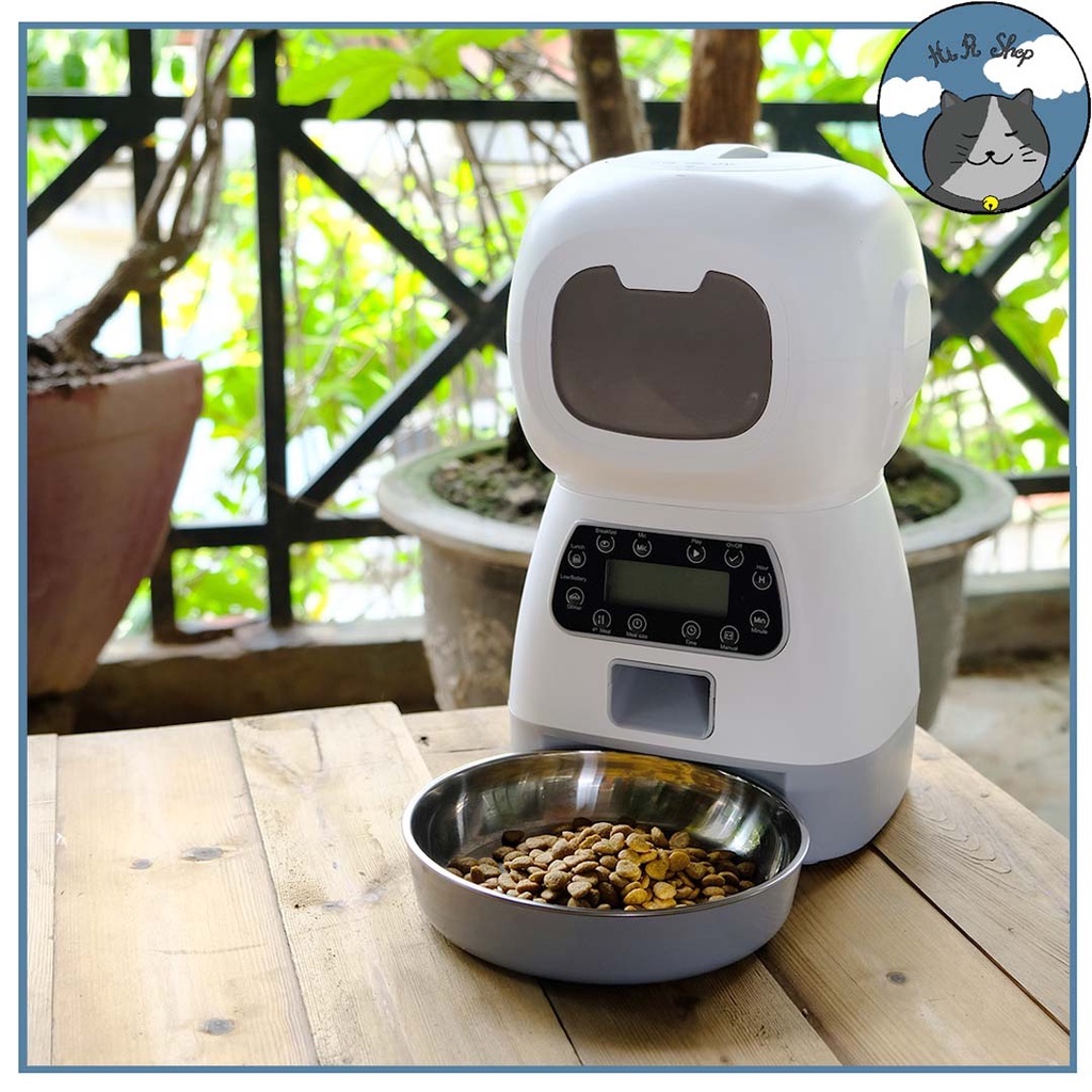 Máy Cho Thú Cưng Ăn Tự Động,Có Thu Âm Giọng Nói Hẹn Giờ Nhắc Nhở, Định Lượng Thức Ăn Dành Cho Chó Mèo