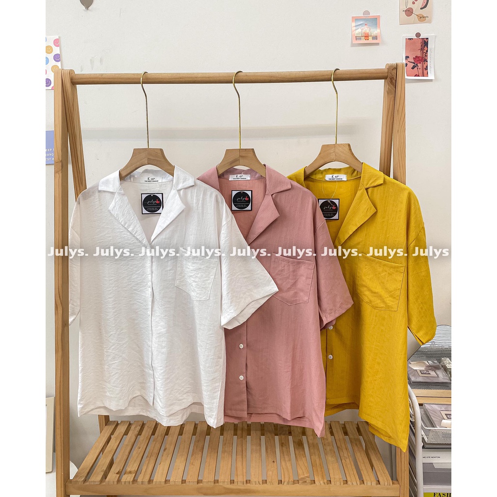 Sơ mi đũi xước cổ vest túi ngực Julys (ảnh thật kèm video)