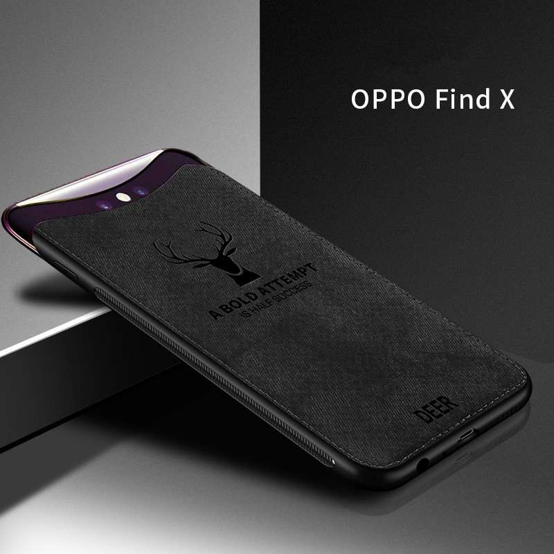 Ốp điện thoại mặt vải hình đầu hươu cổ điển dành cho OPPO Find X