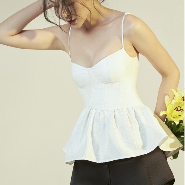 JUBIN STUDIO | Áo Corset Trắng 2 Dây (Esther Corset)