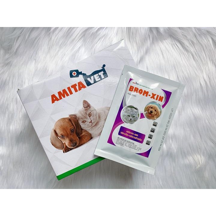 Bột Thảo Dược Giảm Ho Hen Tiêu Đờm Giãn Phế Quản Cho Chó Mèo Brom-xin Amitavet Túi 35g