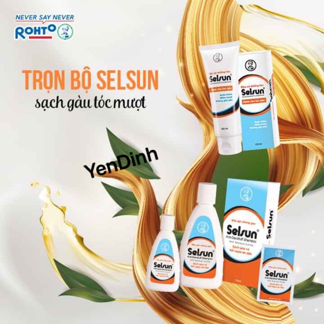 Cặp Dầu Gội Sạch Gàu Hết ngứa Selsun ( 1 Dầu Gội chống gàu Selsun 100ml+ 1 Dầu xả dưỡng tóc Selsun 100ml)