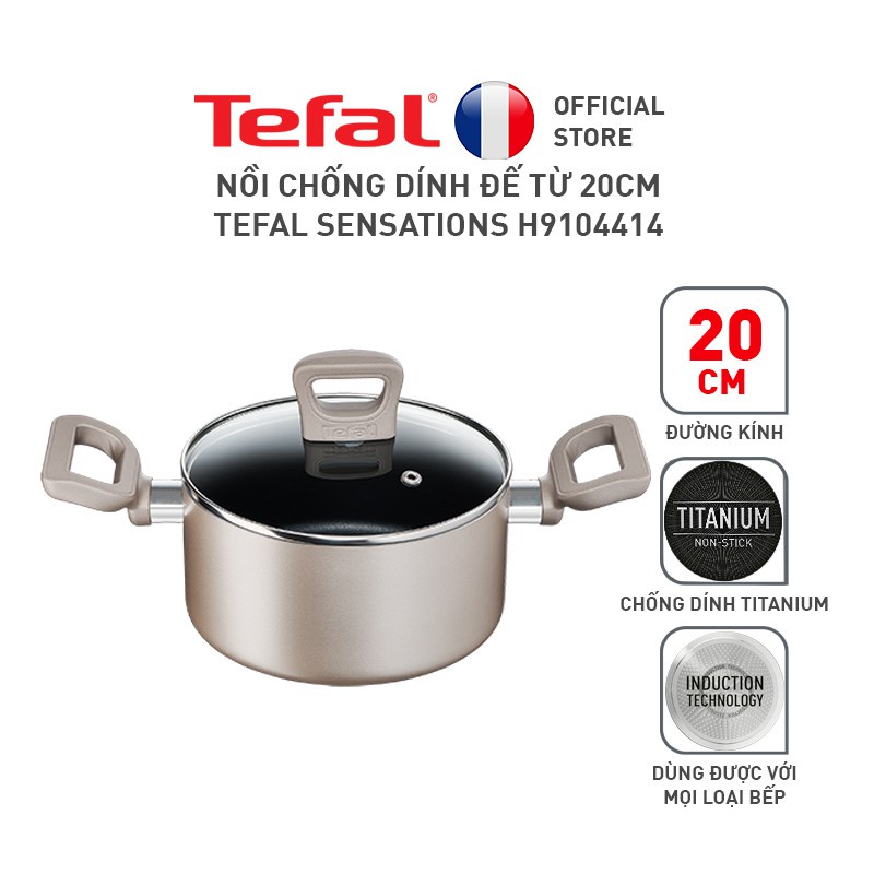 Nồi chống dính đế từ 20cm Tefal Sensations H9104414