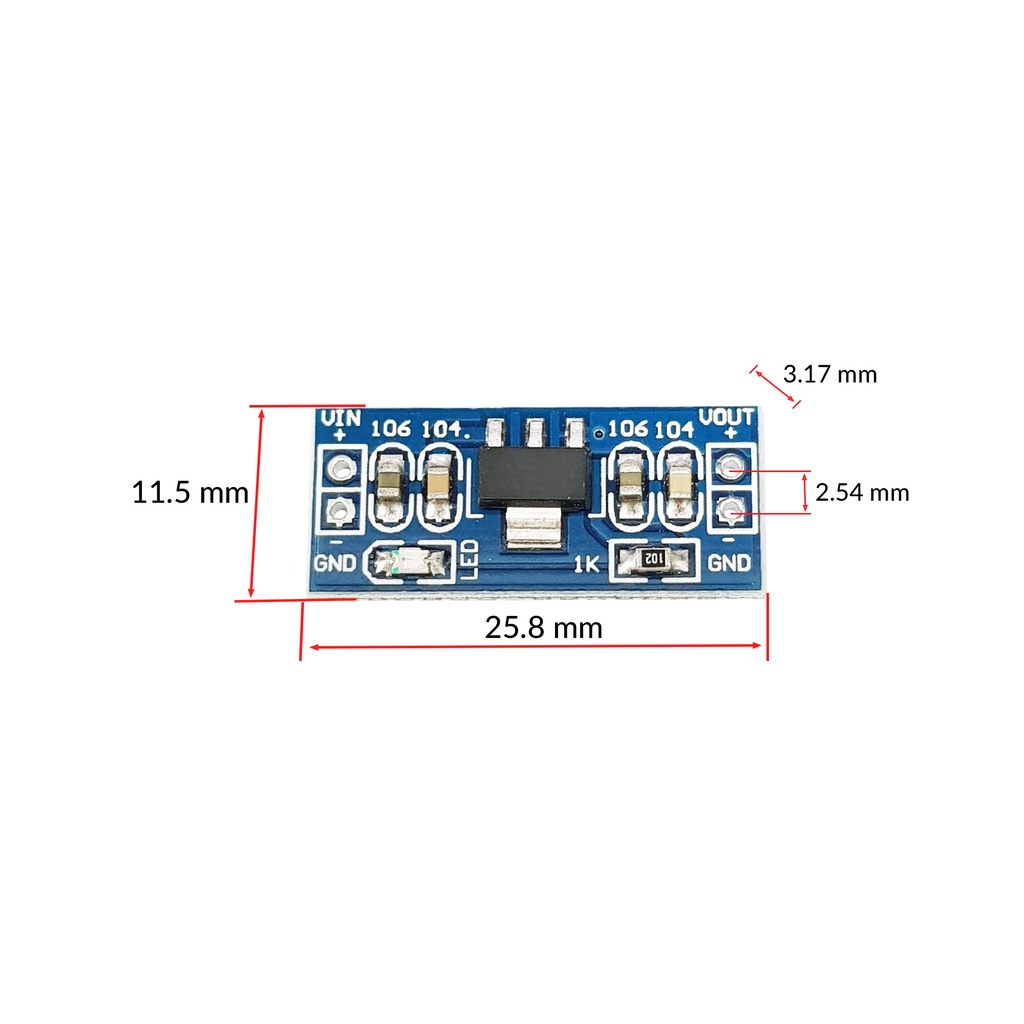 Mạch Giảm Áp 5V AMS1117 dòng nhỏ thích hợp làm nguồn cho vi điều khiển