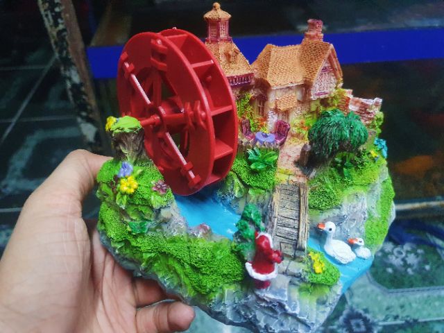 CẢNH NHÀ TRANG TRÍ HỒ CÁ NON BỘ 18x11x11cm