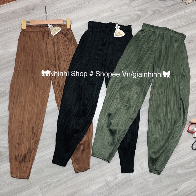 [Mã SKAMFSW175 giảm 10K đơn 50K] Quần nhăn hàng qc chất đẹp, Quần bom vải ngăn ống bo QN1665 - NhiNhi Shop