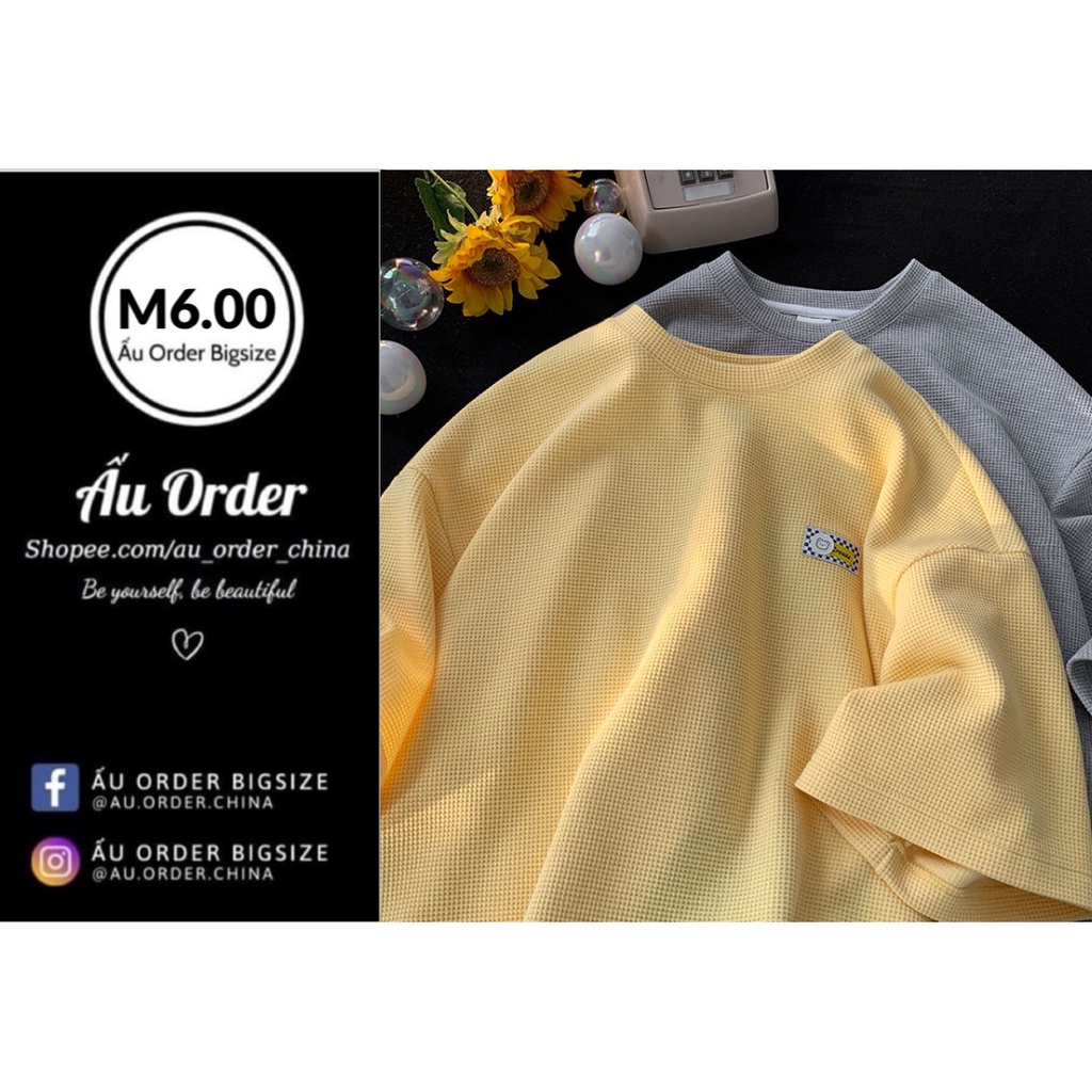 Áo thun ngắn tay vải tổ ong in hình tag gấu dễ thương Super Bigsize đến 150kg