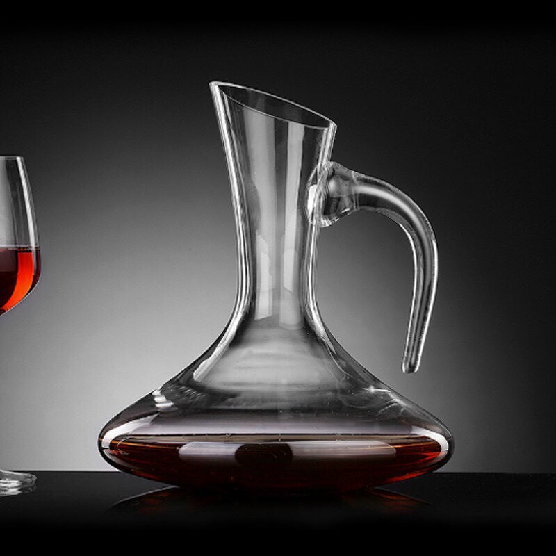 SALE GIÁ SỈ TẠI XƯỞNG Bình thở rượu rót chiết rượu vang thủy tinh pha lê Decanter có quai thổi thủ công Thổ dày dặn