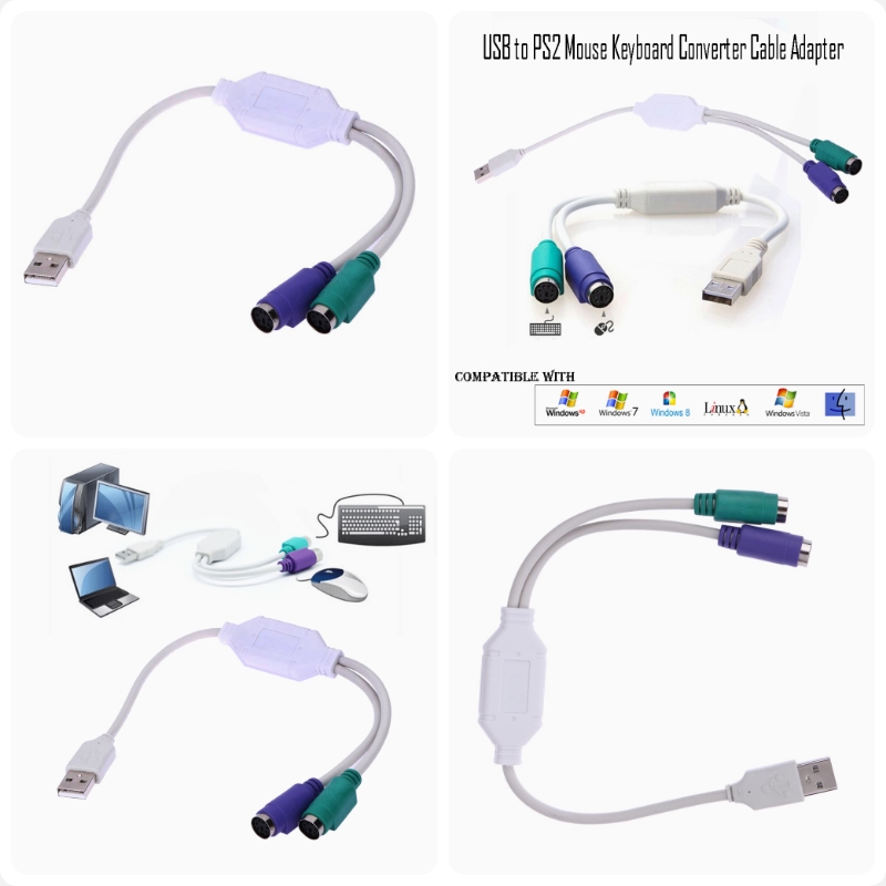 Dây cáp chuyển đổi USB thành PS/2 dài 31cm kết nối máy PS2 với chuột và bàn phím