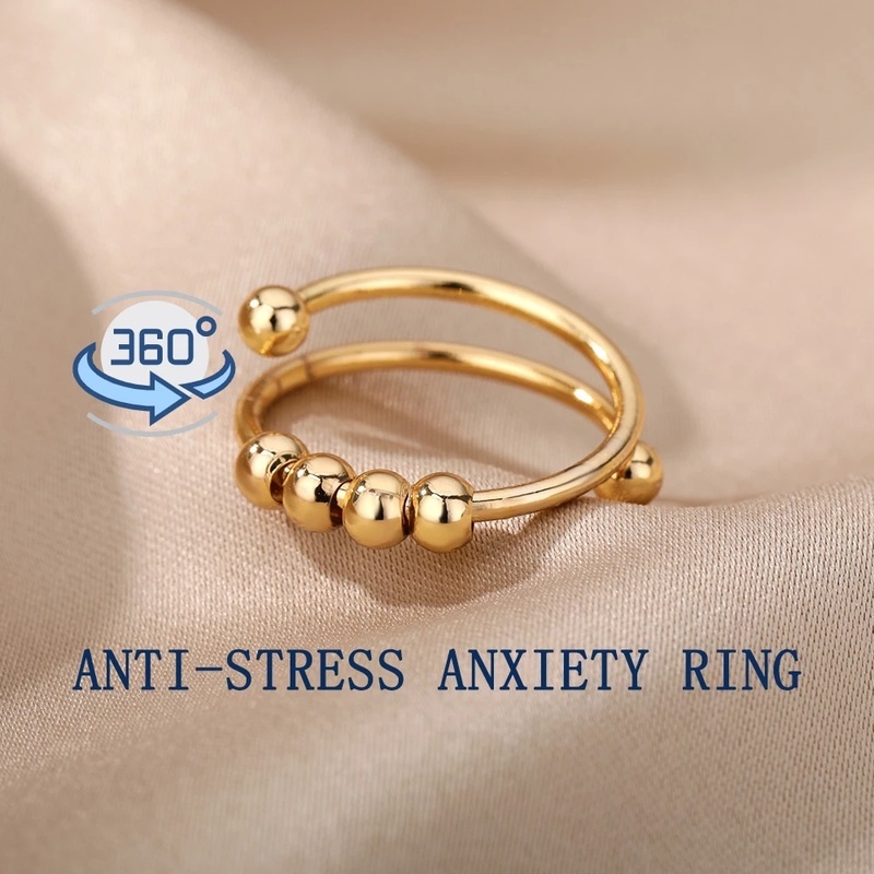 360° Free Nhẫn Đồng Đính Hạt Hình Học Có Thể Điều Chỉnh Thân Thiện Với Môi Trường Thời Trang Unisex Đơn Giản Dễ Thương Làm Quà Tặng Cho Nam Và Nữ