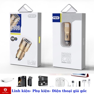 Tẩu sạc nhanh Ô tô PZX C-906 Chính hãng 2 cổng sạc