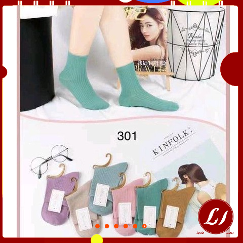 Set 5 đôi TẤT GÂN CAO CỔ MÓC cotton mềm mại, dày dặn