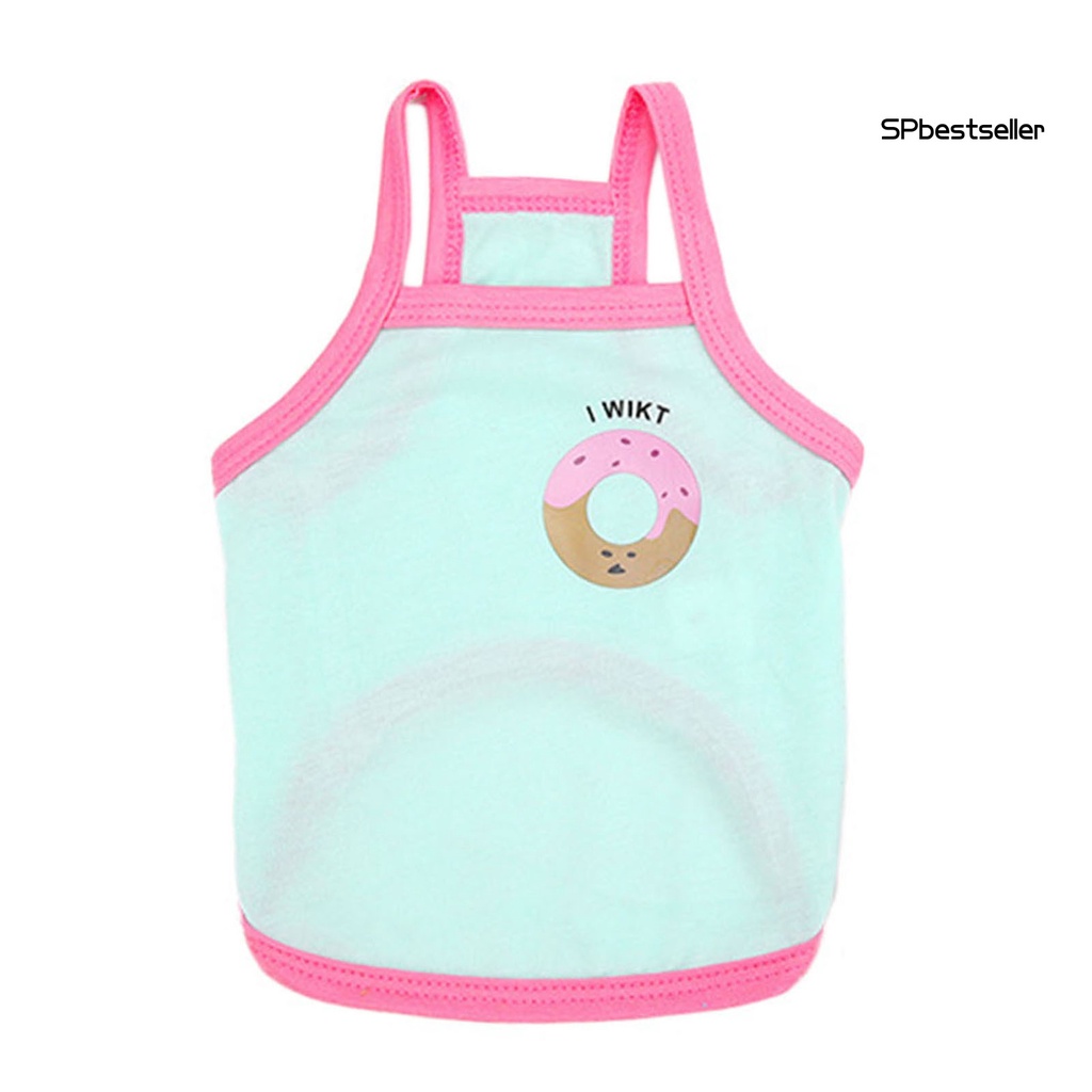 Áo sát nách thoáng khí in hình bánh donut dễ thương thời trang mùa hè cho cún cưng