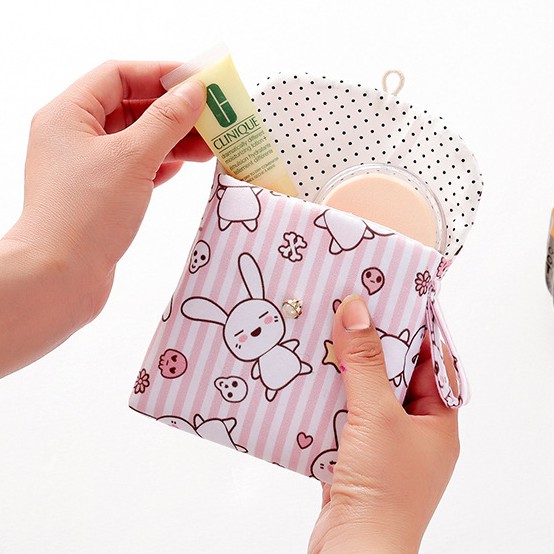 Túi nhỏ hình vuông bằng vải cotton họa tiết dễ thương đựng khăn ăn tiện lợi | BigBuy360 - bigbuy360.vn